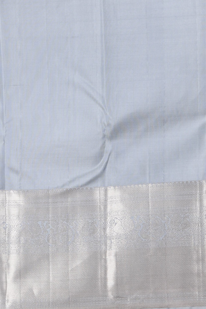 Royal yellow and grey designer kanjivaram silk saree