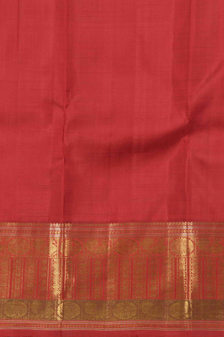 Lemon yellow and red pure zari silk saree