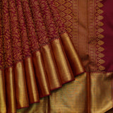 maroon kanjivaram saree