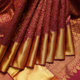 maroon kanjivaram saree