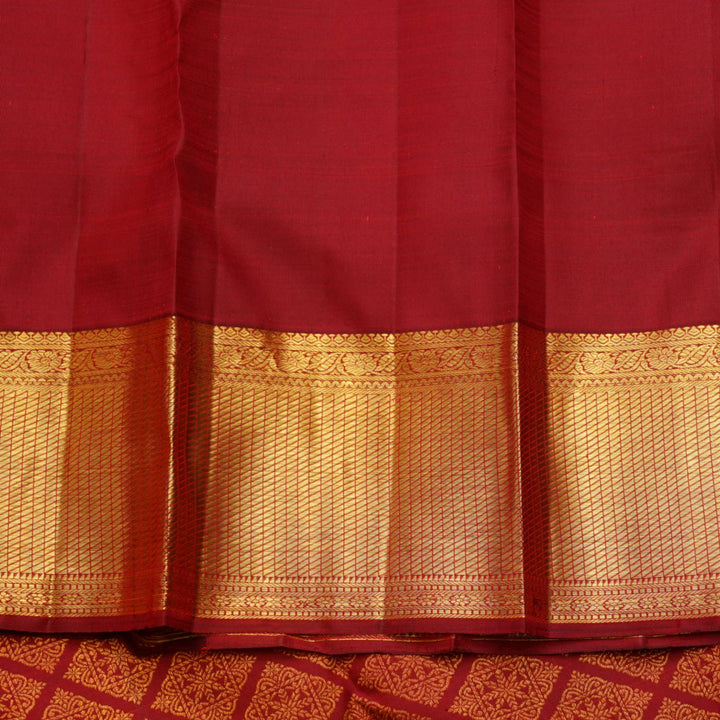 Red brocade kanjivaram silk saree