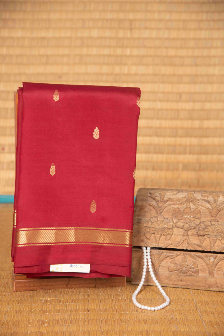 Kemp red pure kanchi silk saree