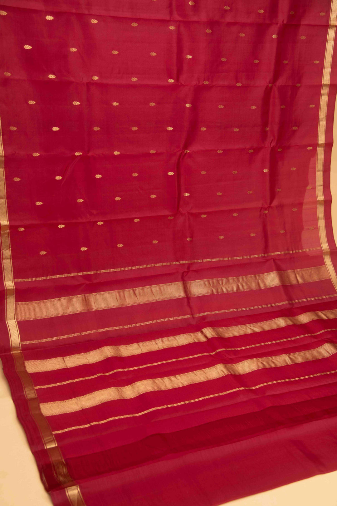 Kemp red pure kanchi silk saree