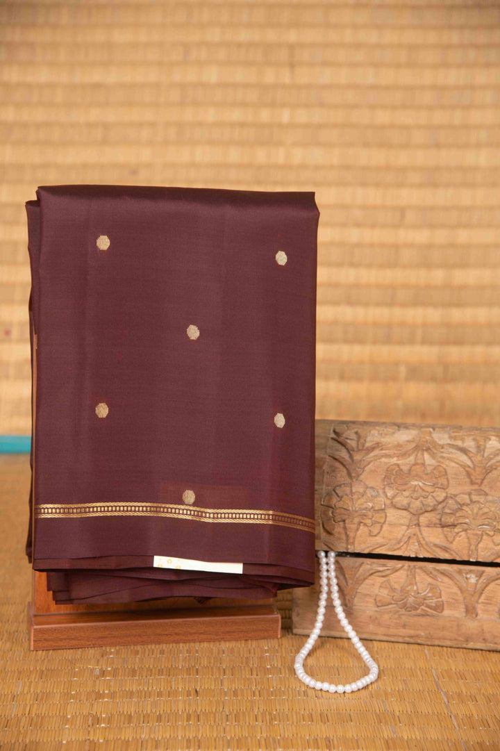 Coffee bean brown pure silk saree