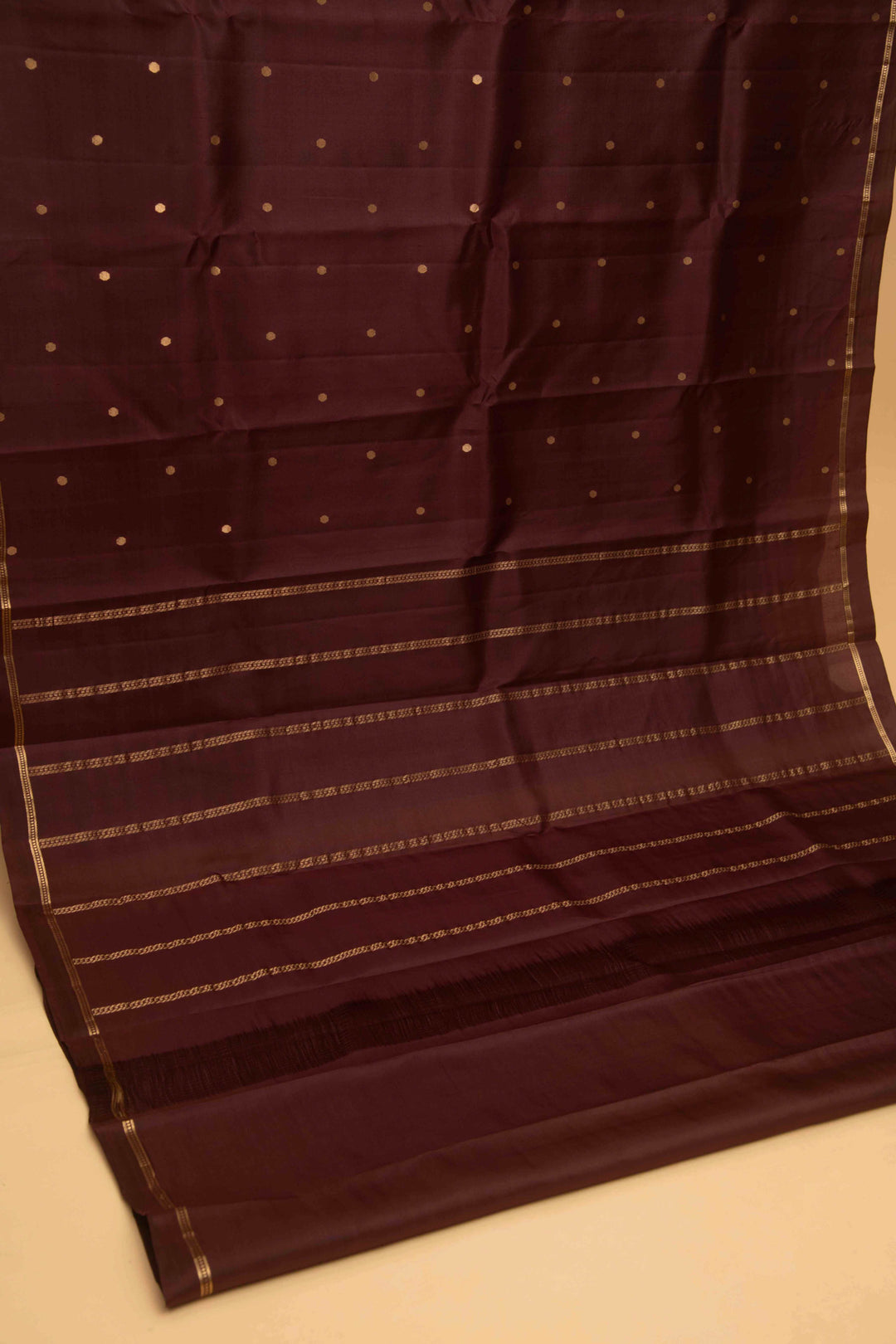 Coffee bean brown pure silk saree