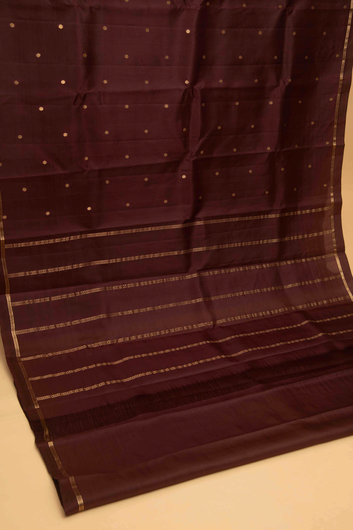 Coffee bean brown pure silk saree