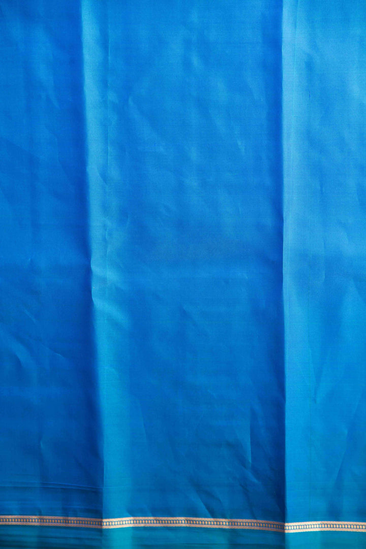 Peacock blue kanchi silk saree