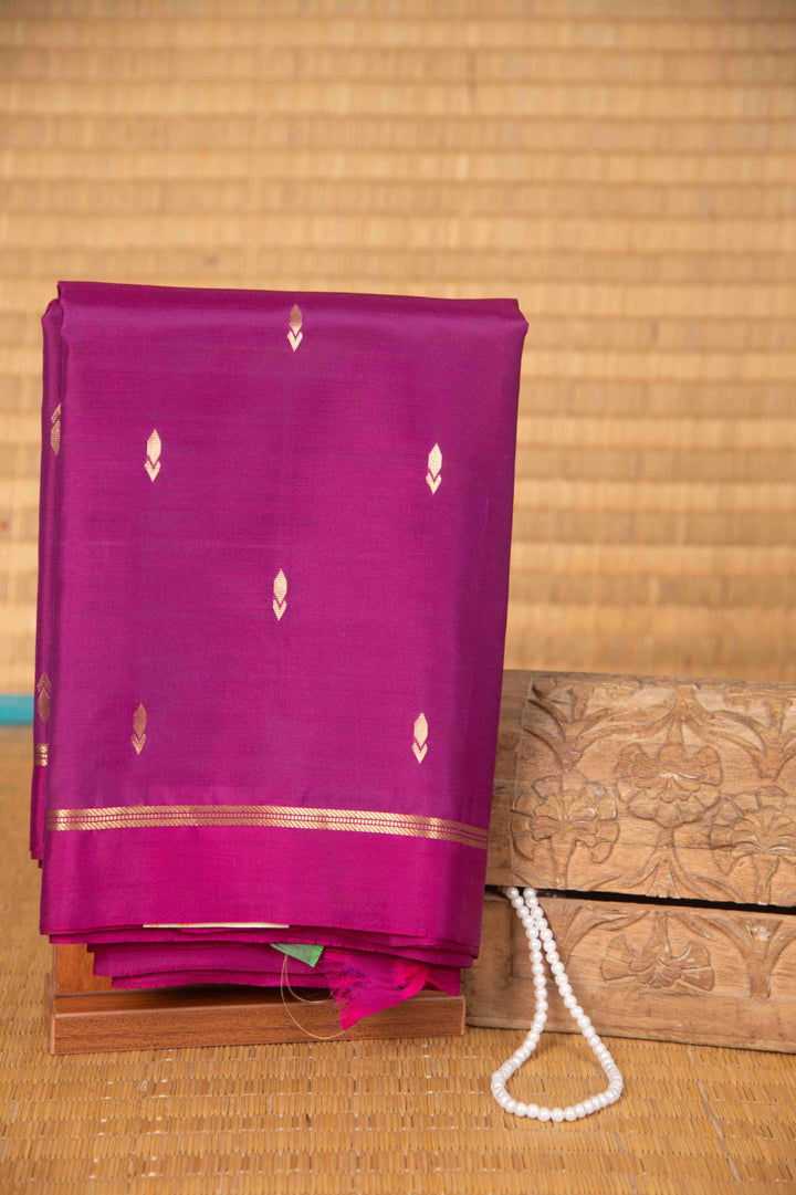 Violet pure kanchi silk saree