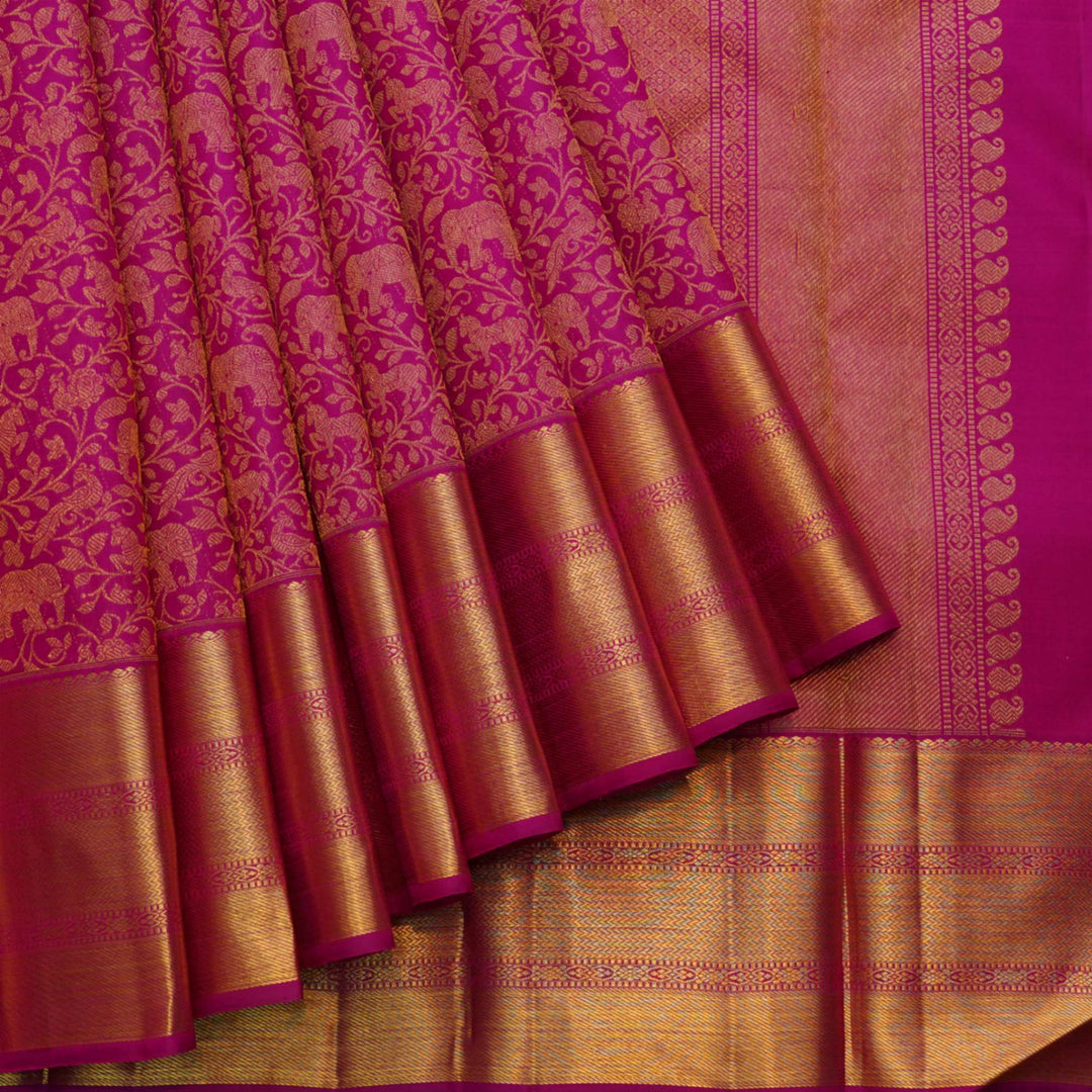 Pink vanasingaram silk saree