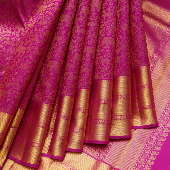 Pink vanasingaram silk saree