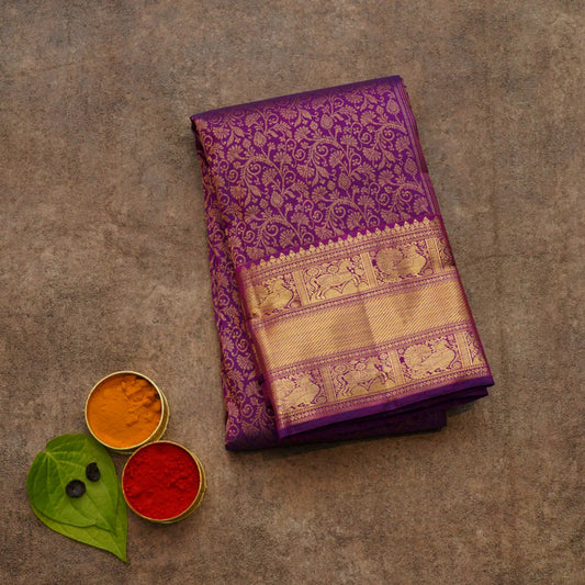 purple colour silk saree