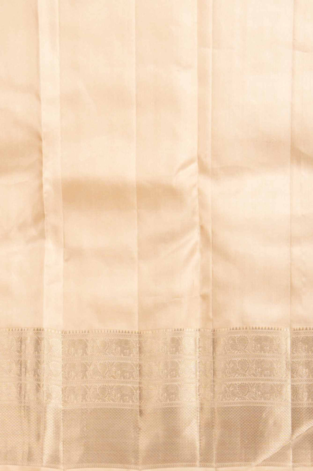 Porcelain white pure kanchi silk saree