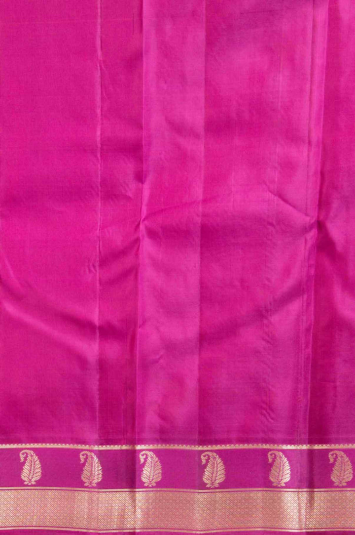 Deep chestnut brown and pink silk saree