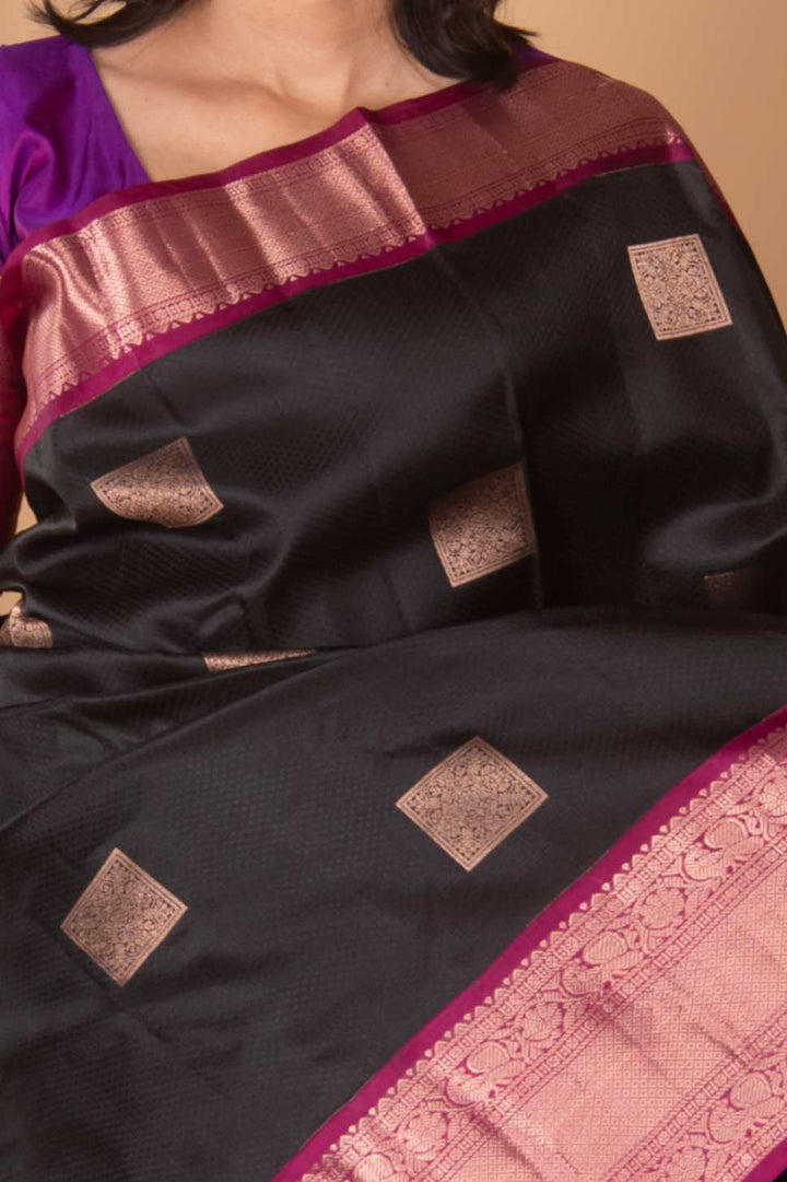 Black pure kanjivaram silk saree