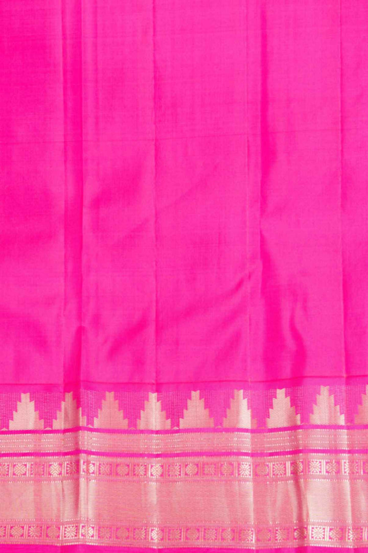 Purple and pink brocade silk saree