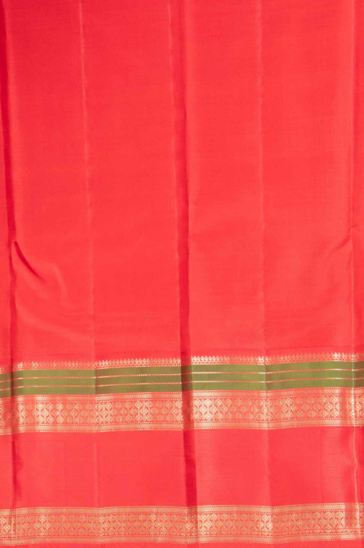Electric blue and red korvai silk saree