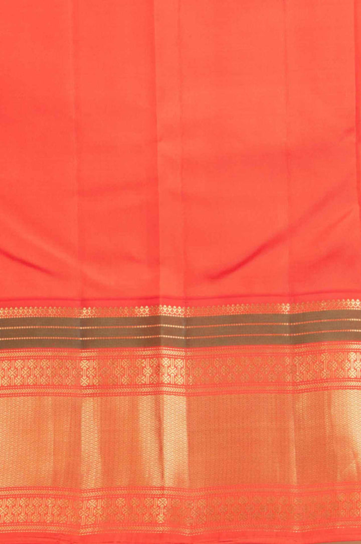 Purplish blue and Red korvai silk saree