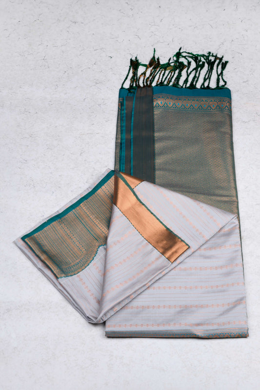 Grey semi soft silk saree