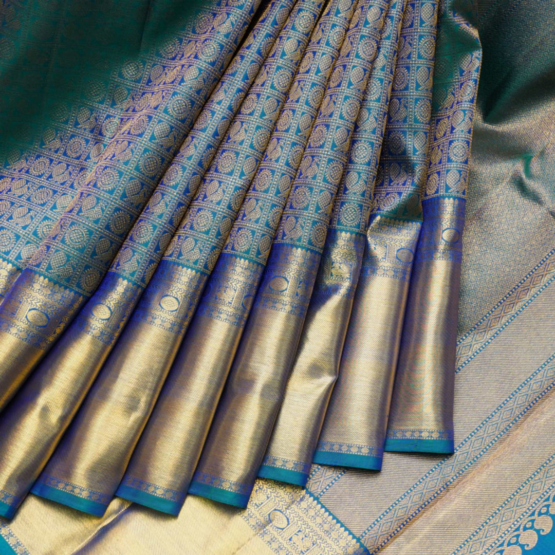 peacock blue bridal saree