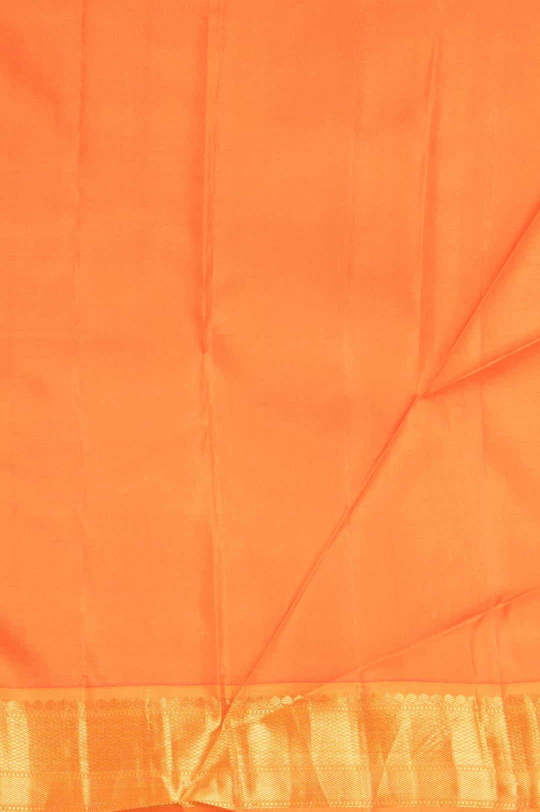 Offwhite and orange silk saree