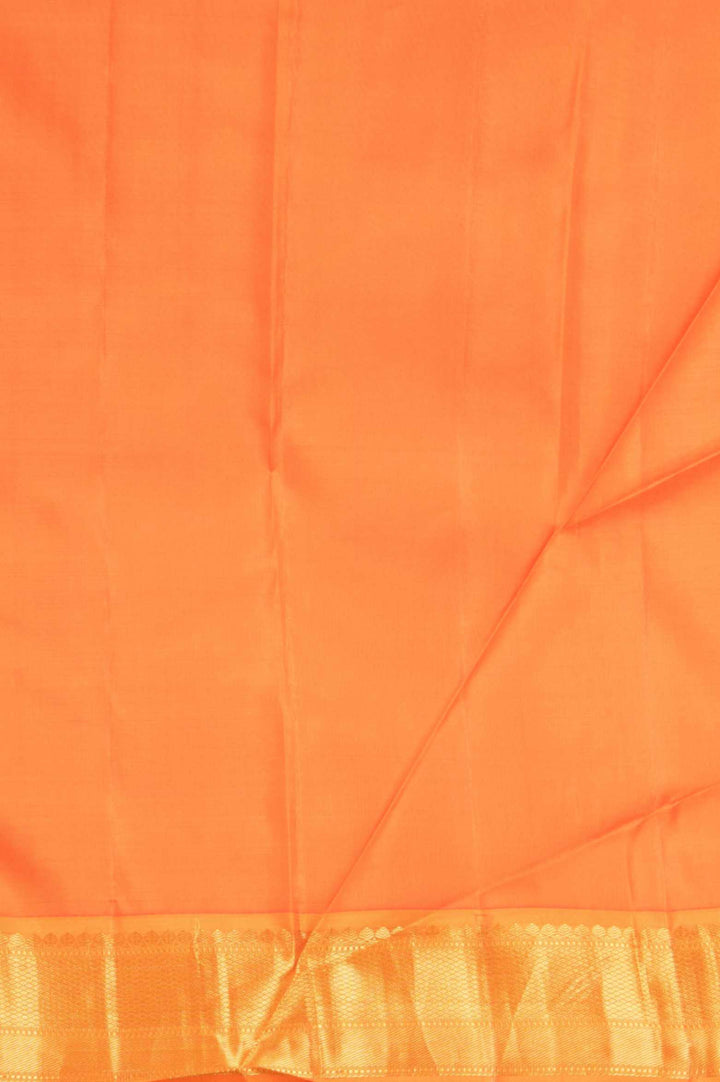 Offwhite and orange silk saree