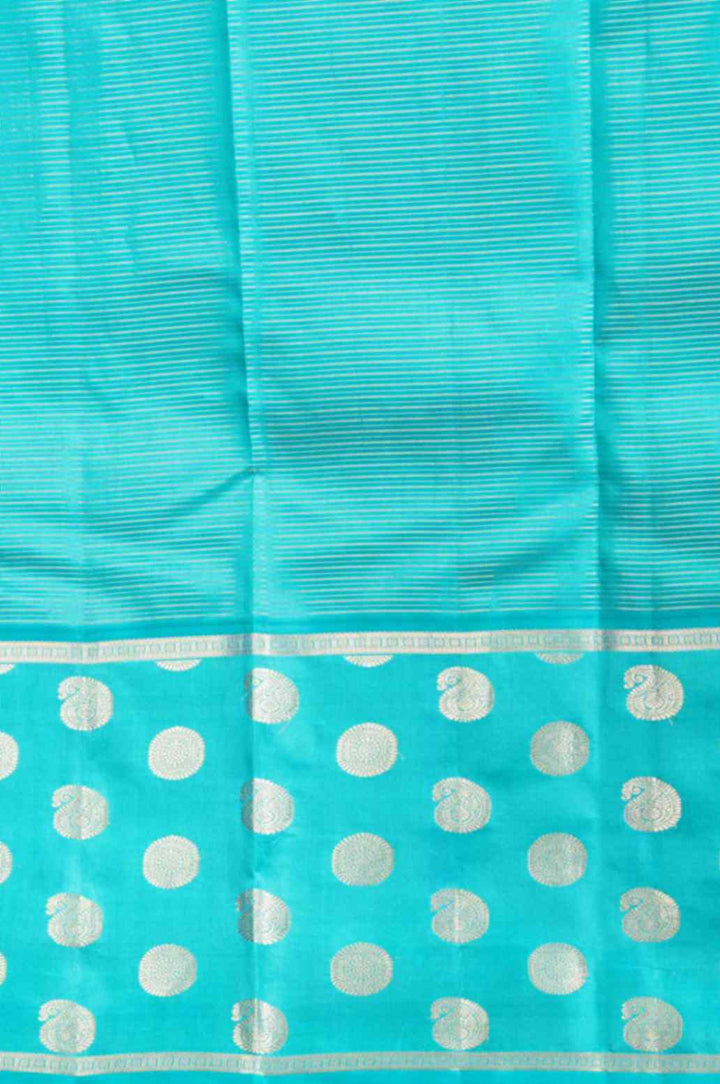Purple and aqua blue vairaoosi korvai silk saree