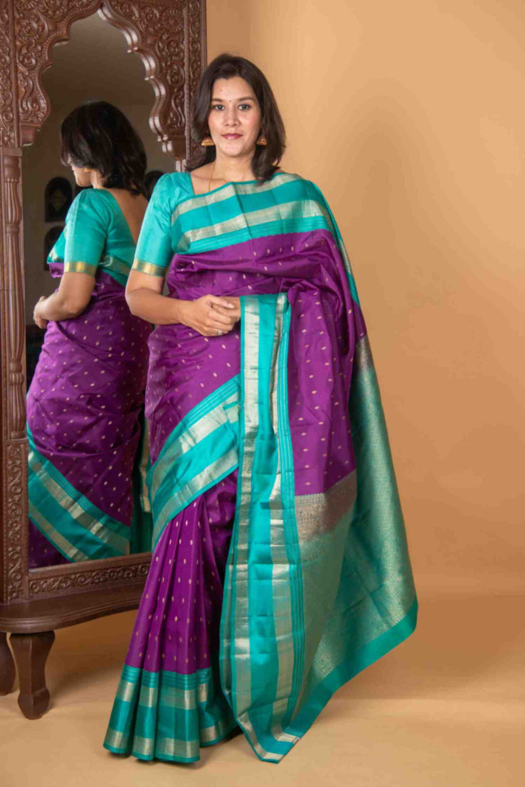 Lollipop purple korvai silk saree