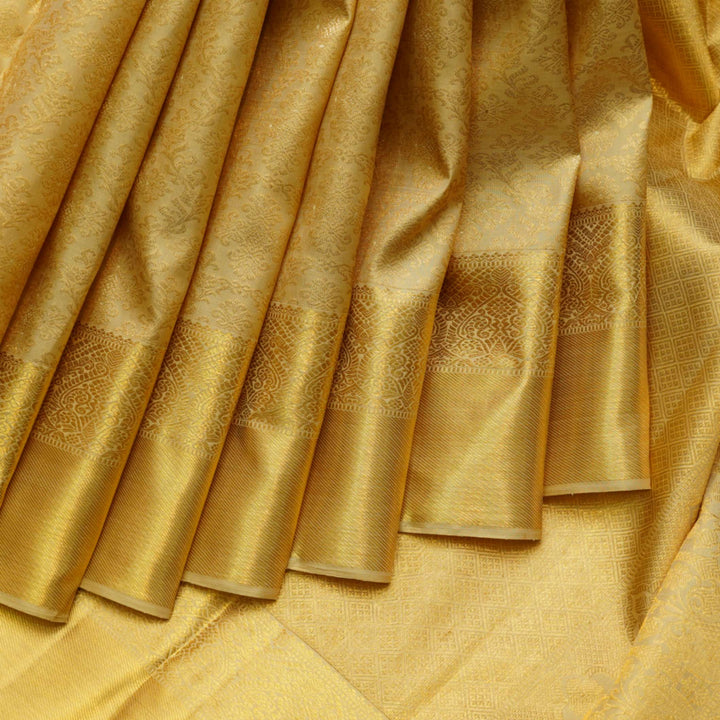 Golden brocade saree