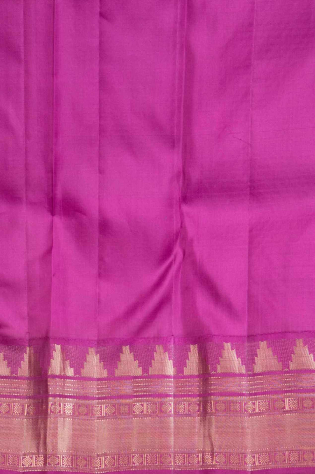Navyblue and purple temple border brocade silk saree