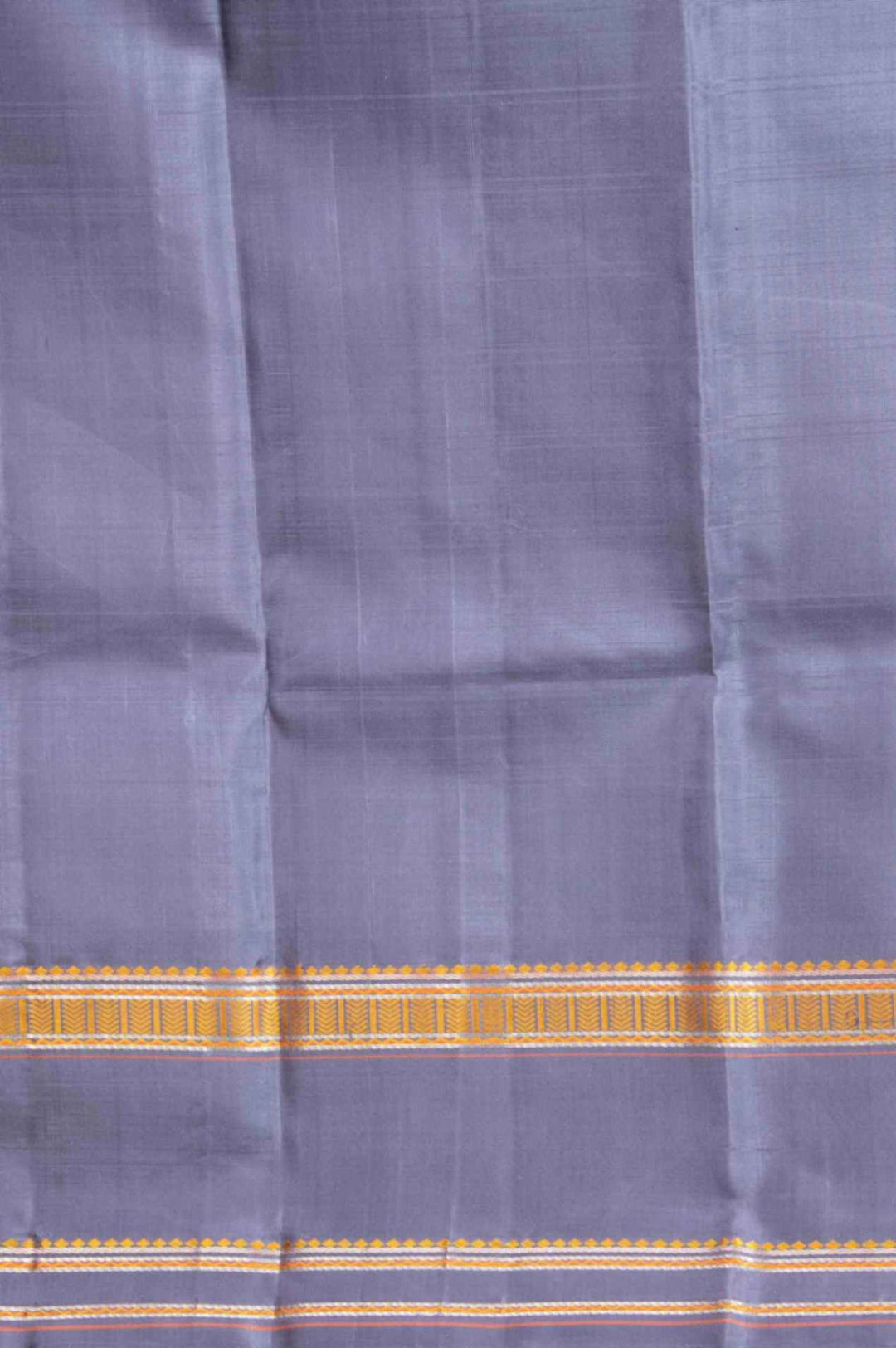 Silver grey and cool grey zero zari silk saree