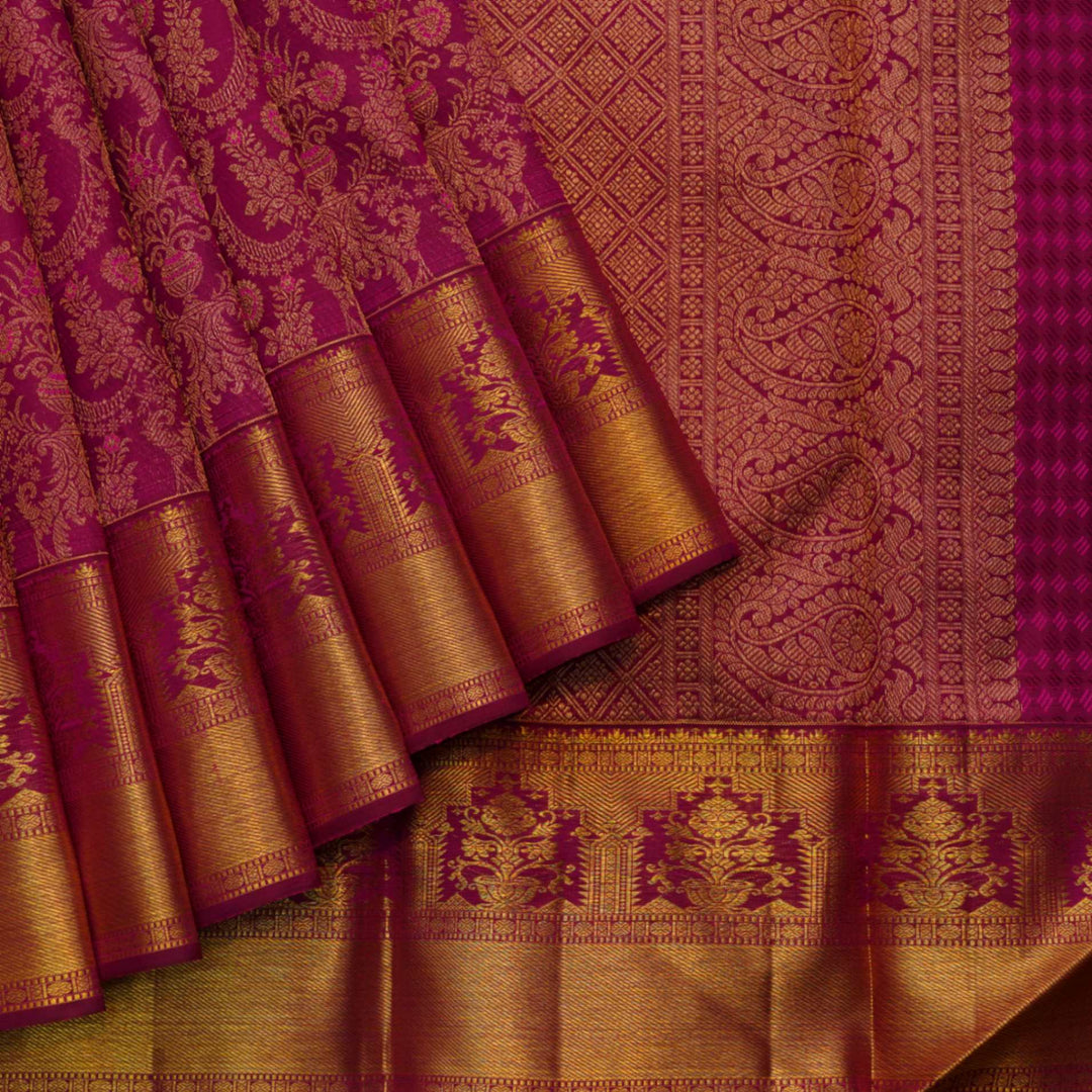 Pink brocade saree