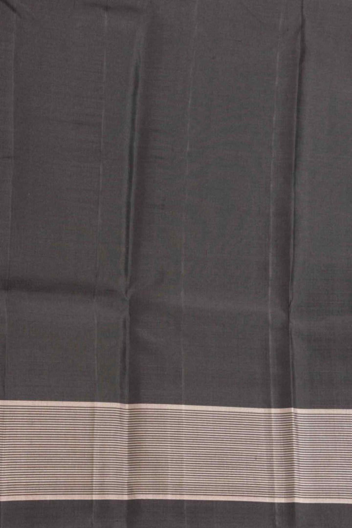 Yellow and black zero zari silk saree