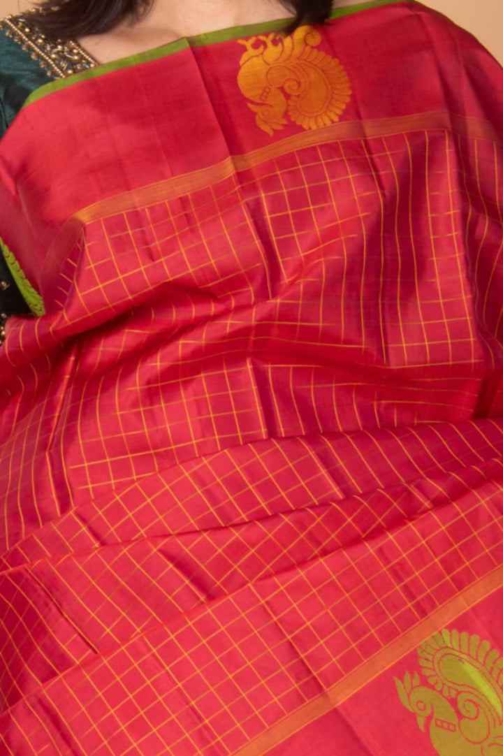 Magenta pink zero zari silk saree
