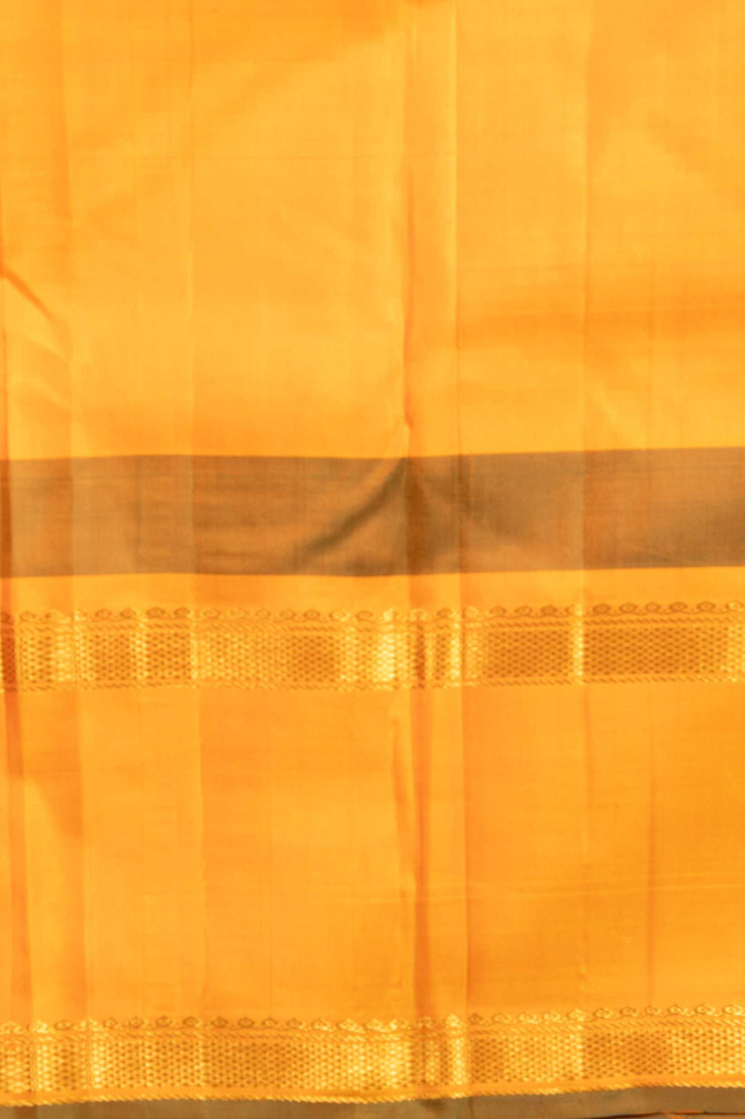 Green and mustard korvai silk saree