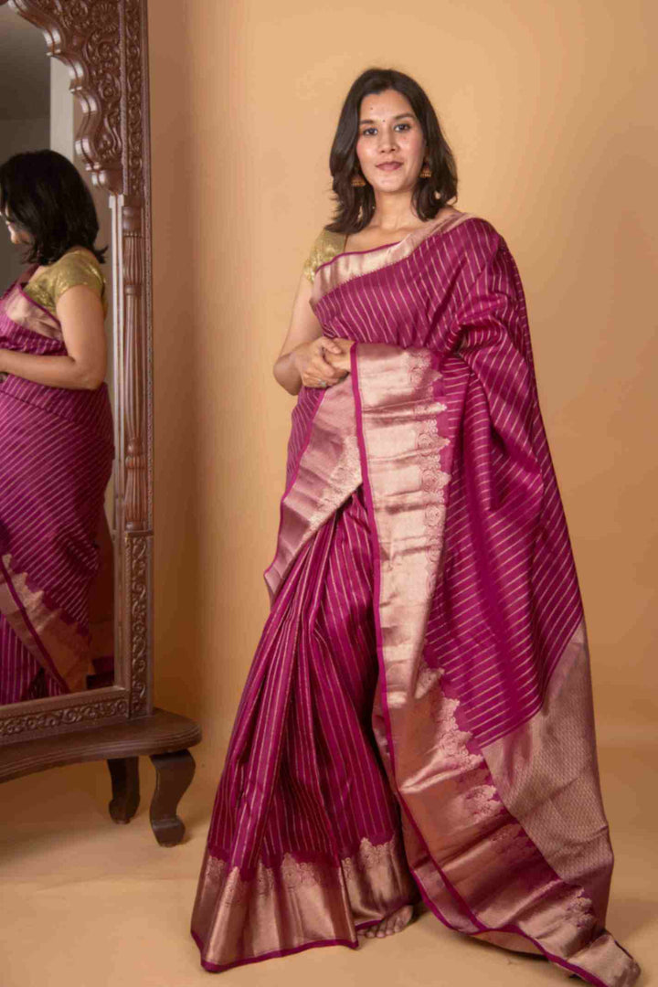 Imperial Purple Pure Silk Saree