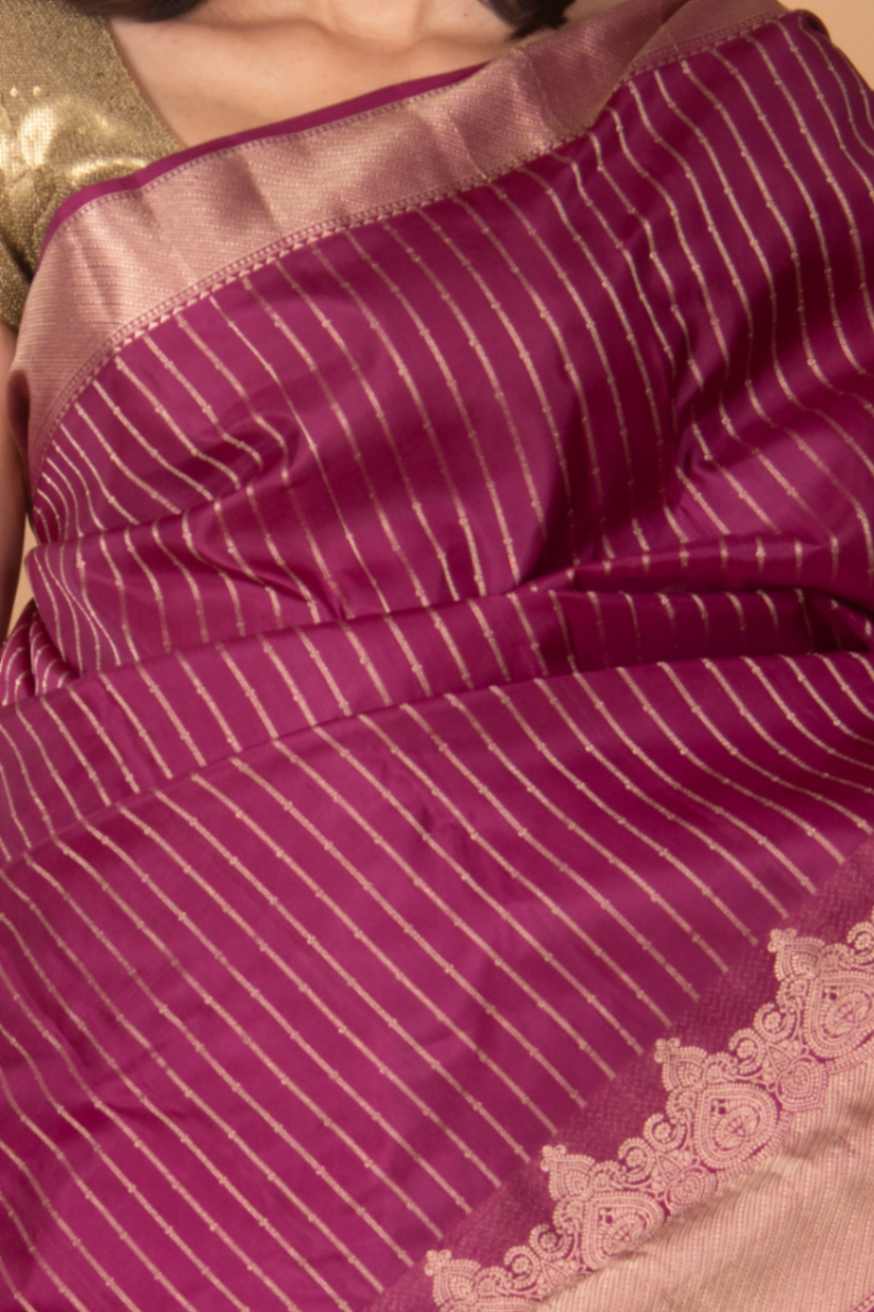Imperial Purple Pure Silk Saree