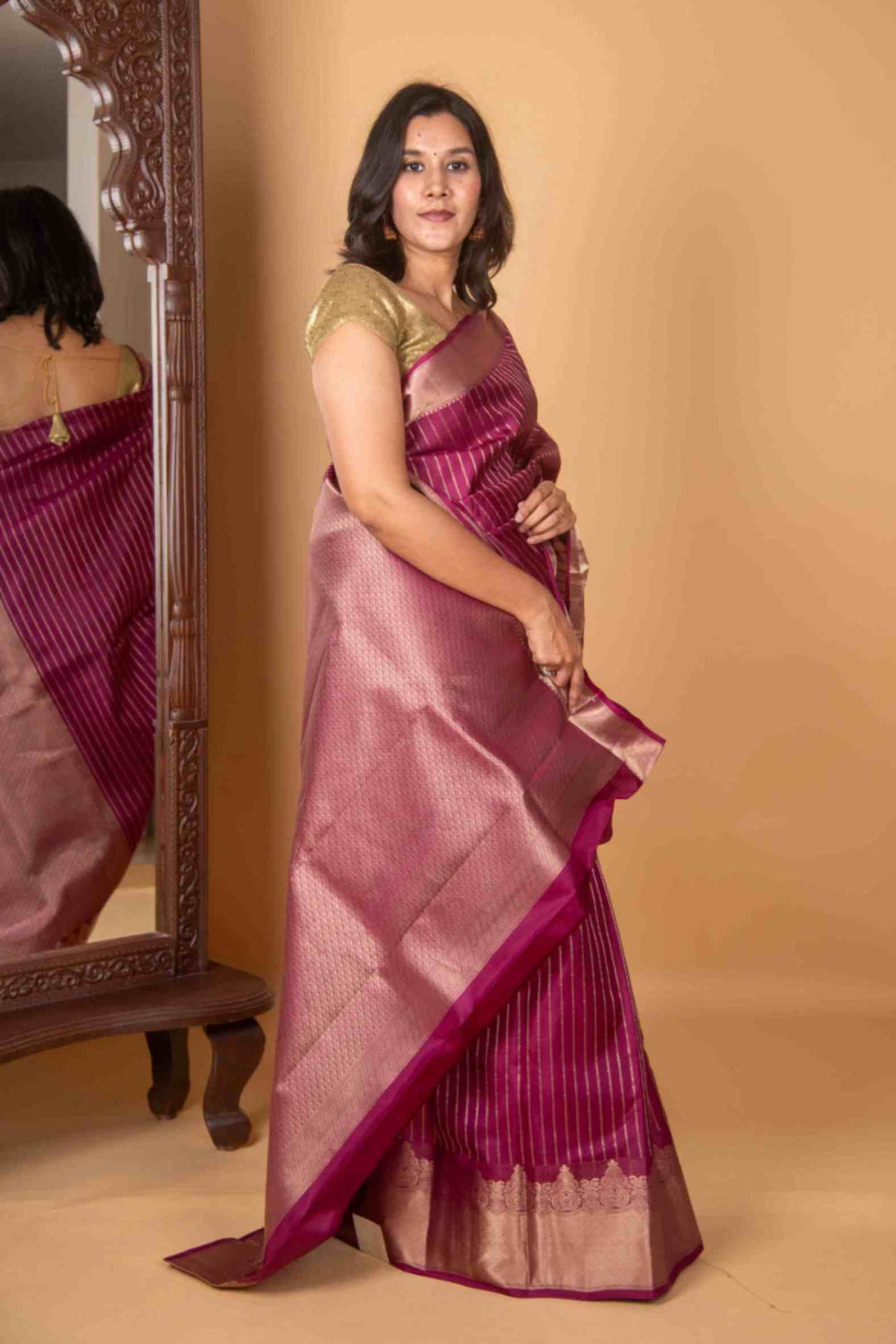 Imperial Purple Pure Silk Saree