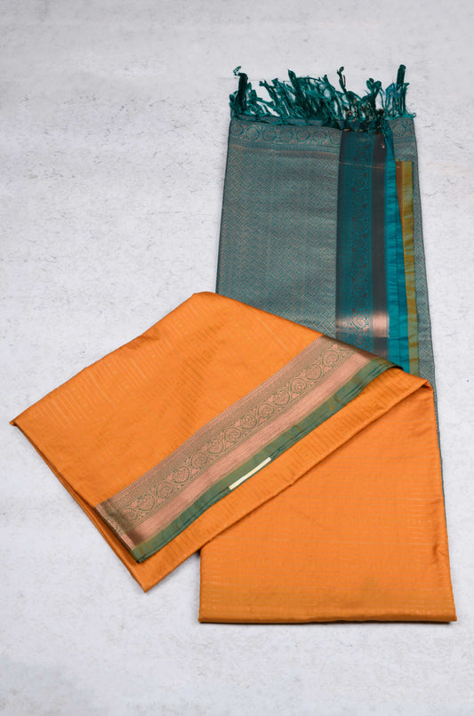 Mustard semi soft silk saree