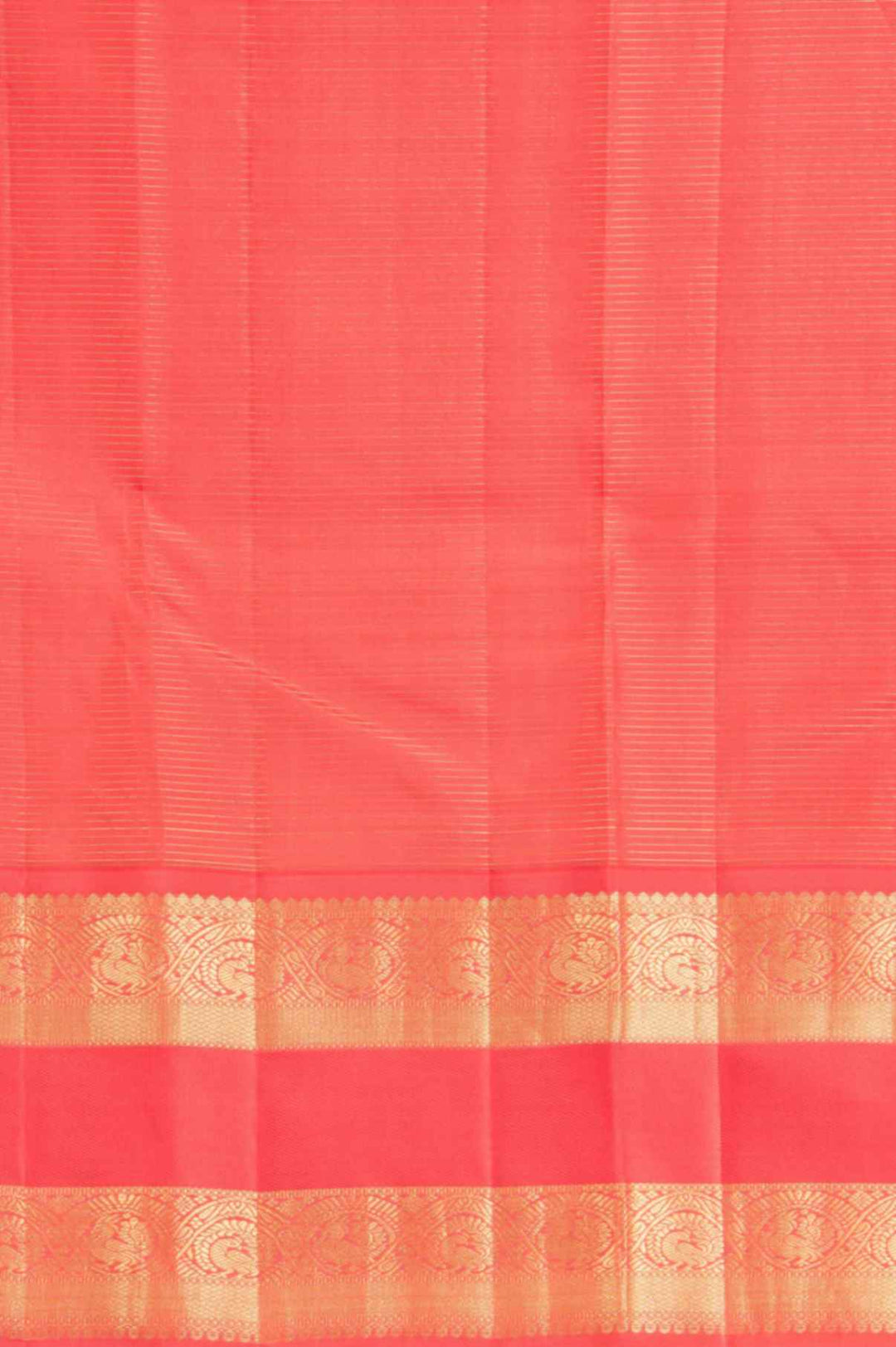 Offwhite and Coral  Silk Saree