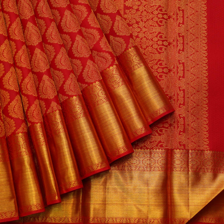 Red colour silk saree