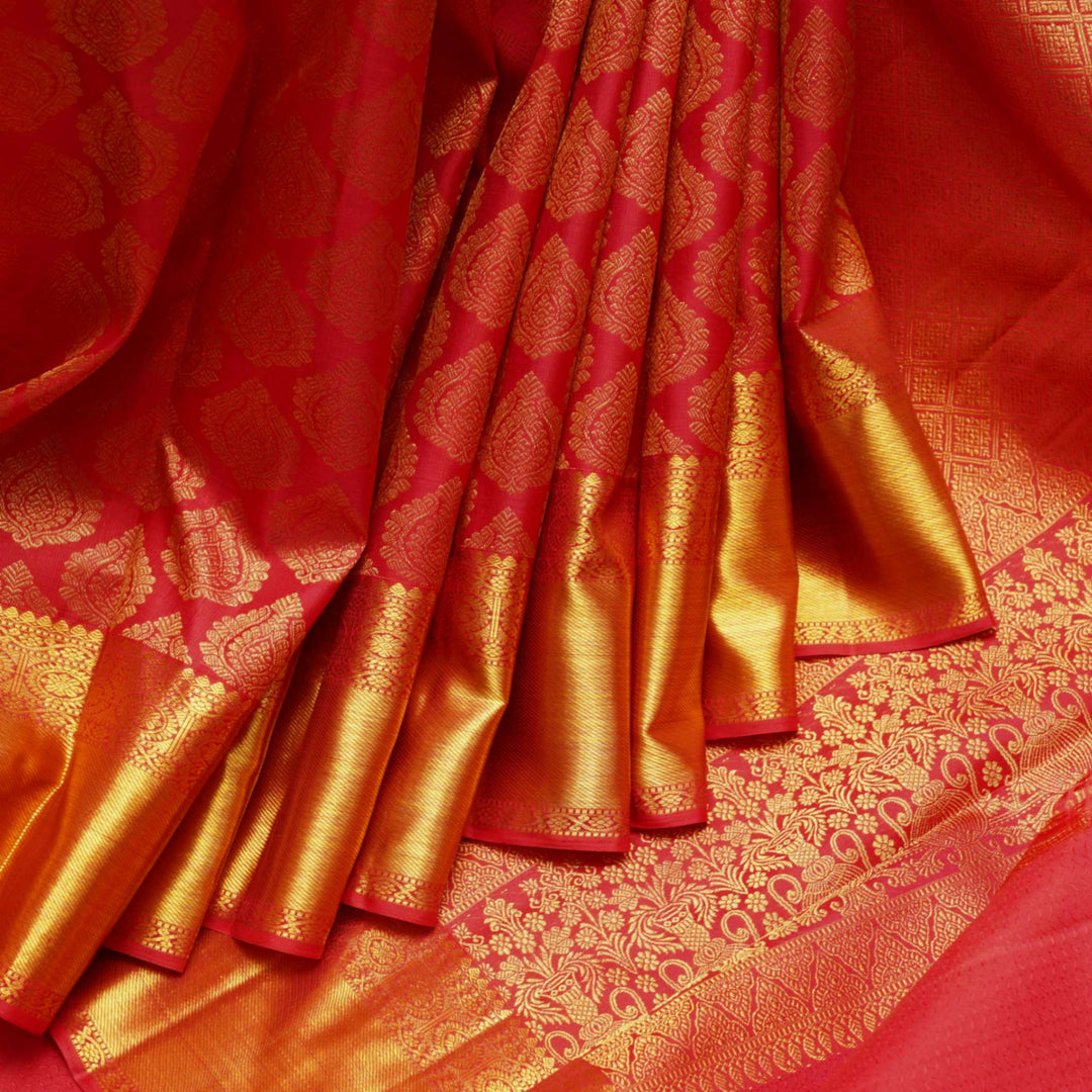 Red colour silk saree