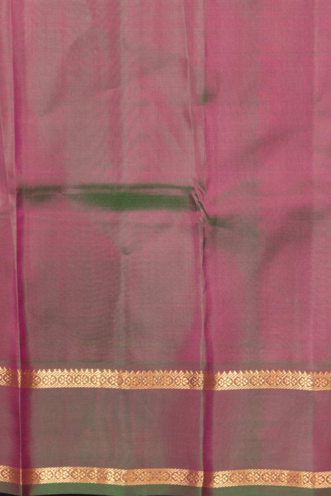 Budrose pink and manthulir green retta pettu silk saree