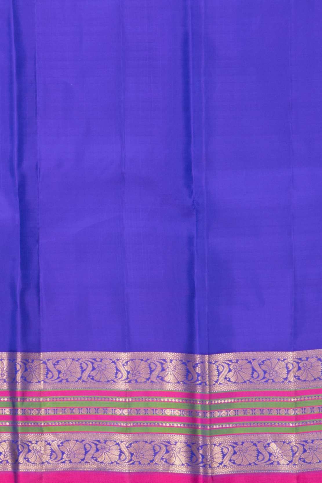 School bus yellow and inkblue korvai kanjivaram silk saree