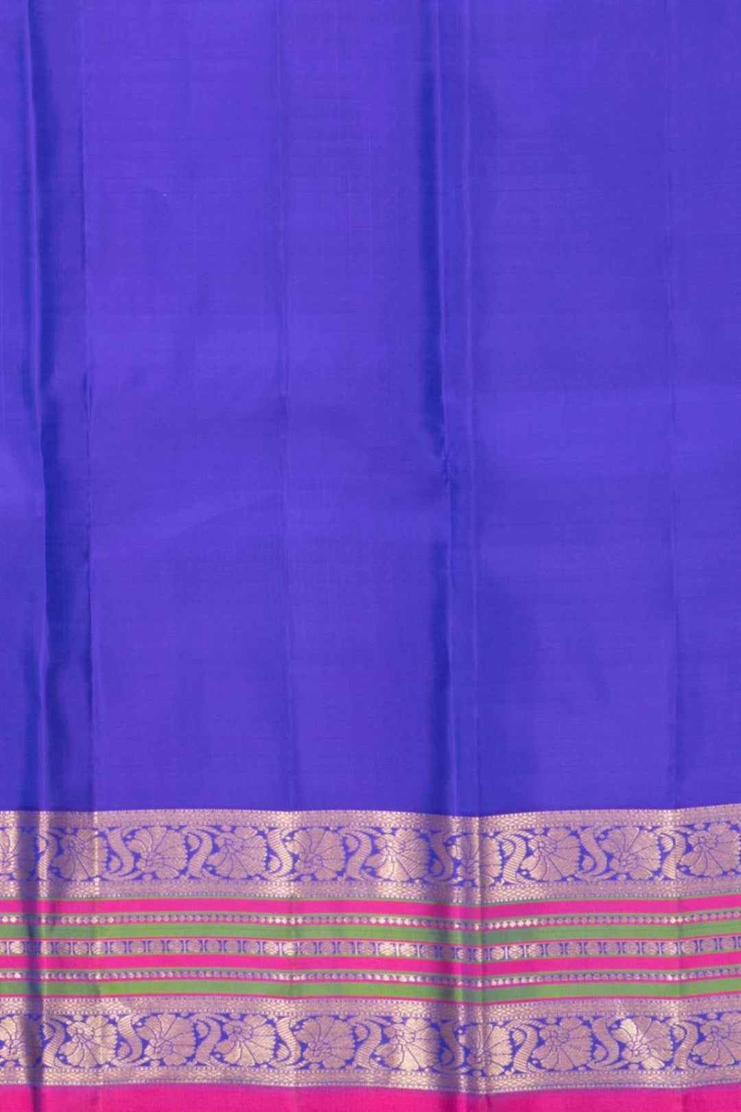 School bus yellow and inkblue korvai kanjivaram silk saree