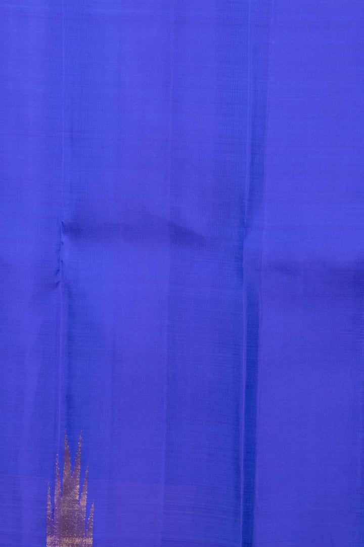 Royal blue temple border kanchipuram silk saree