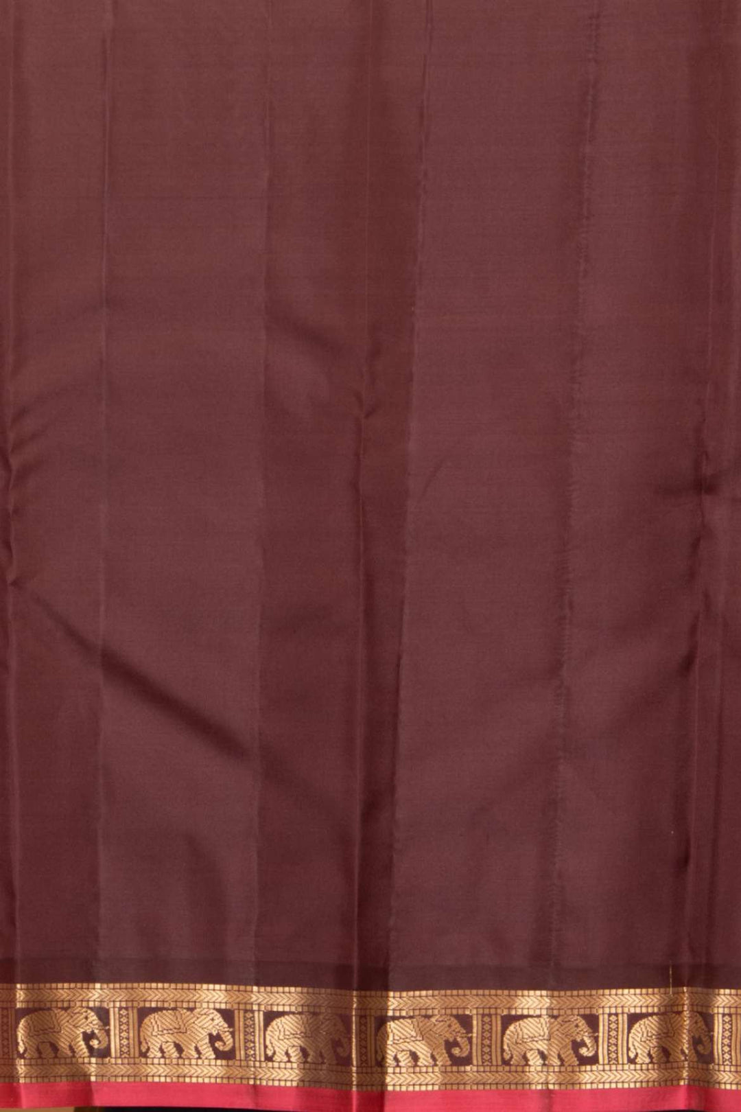 Aqua marine green and brown small border korvai silk saree