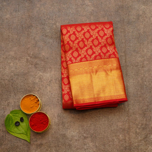 Red bridal silk saree