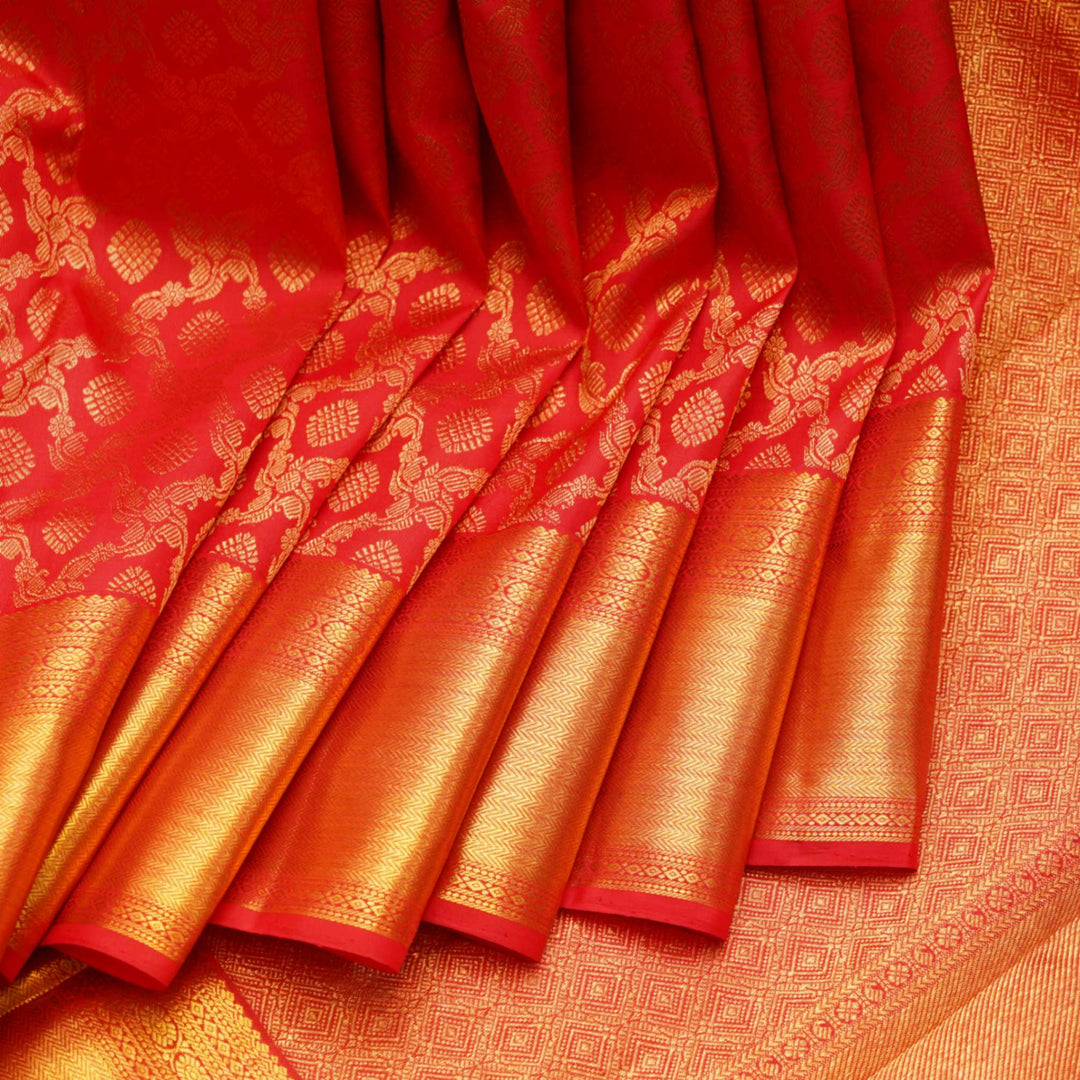 Red bridal silk saree