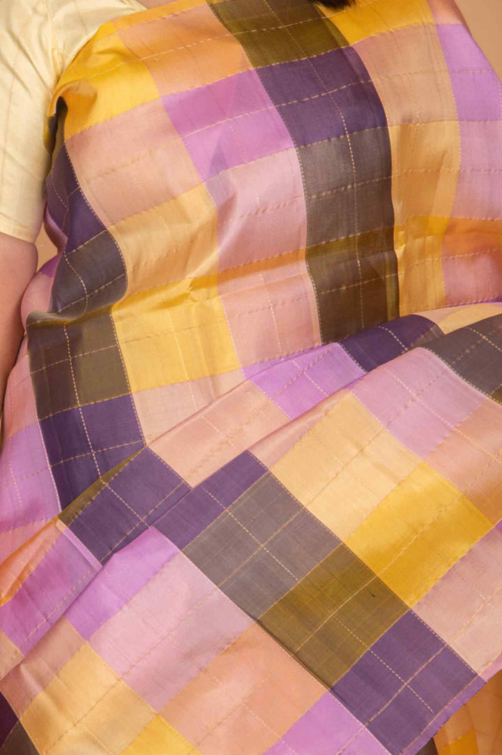 White and lavender palum pazhamum pure silk saree