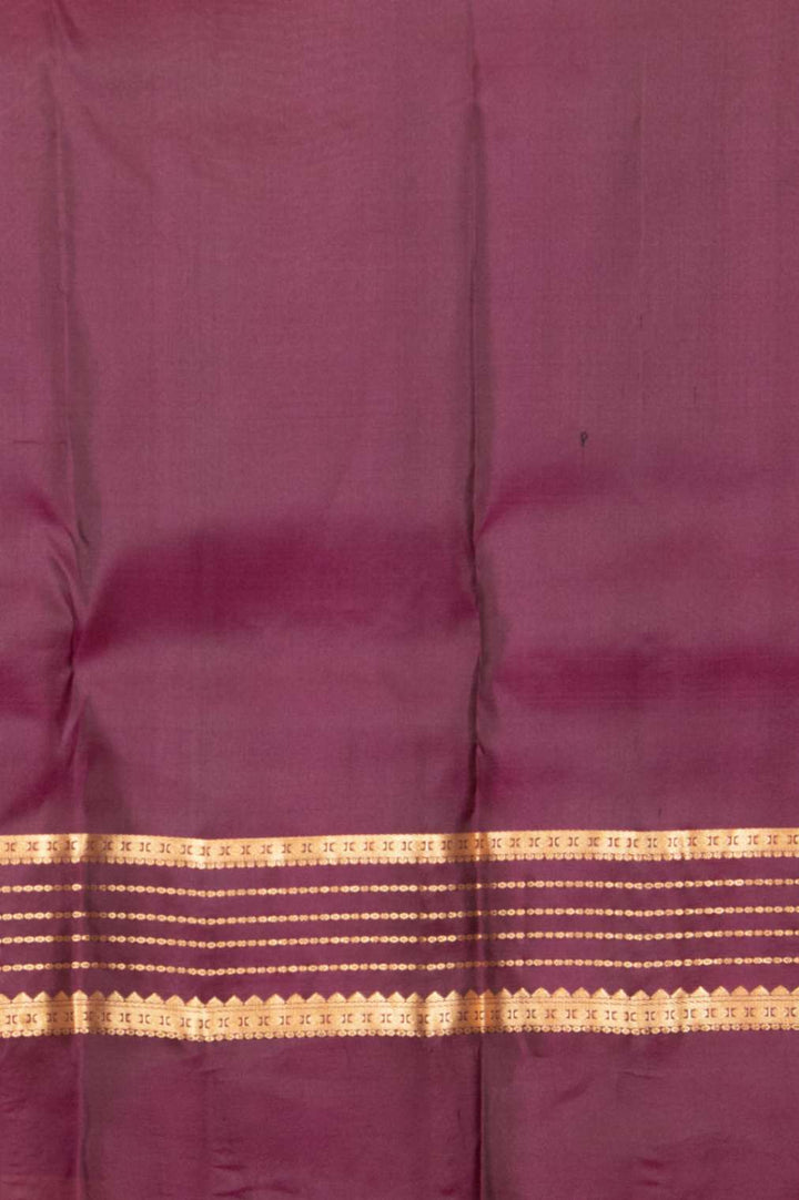 Egyptian blue and purple adukku pettu silk saree